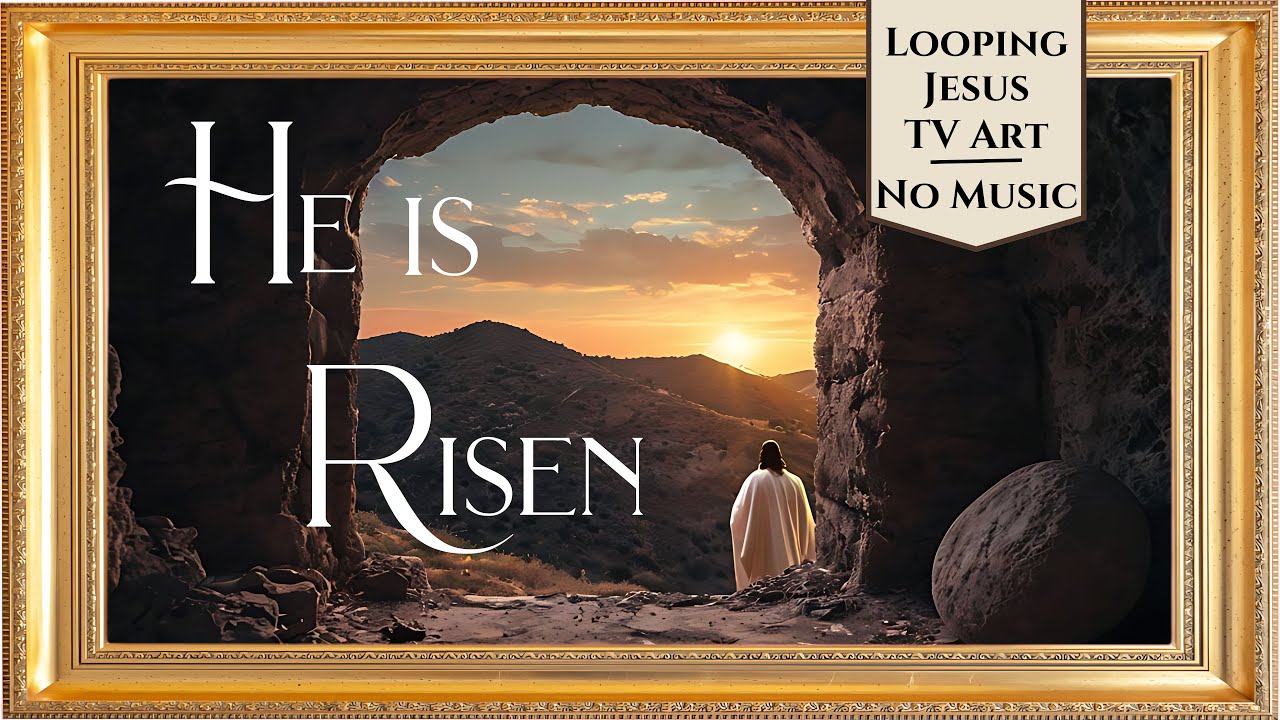 Easter Jesus Resurrection Gold Frame TV Art Looping  Screensaver Wallpaper l Religious Christian