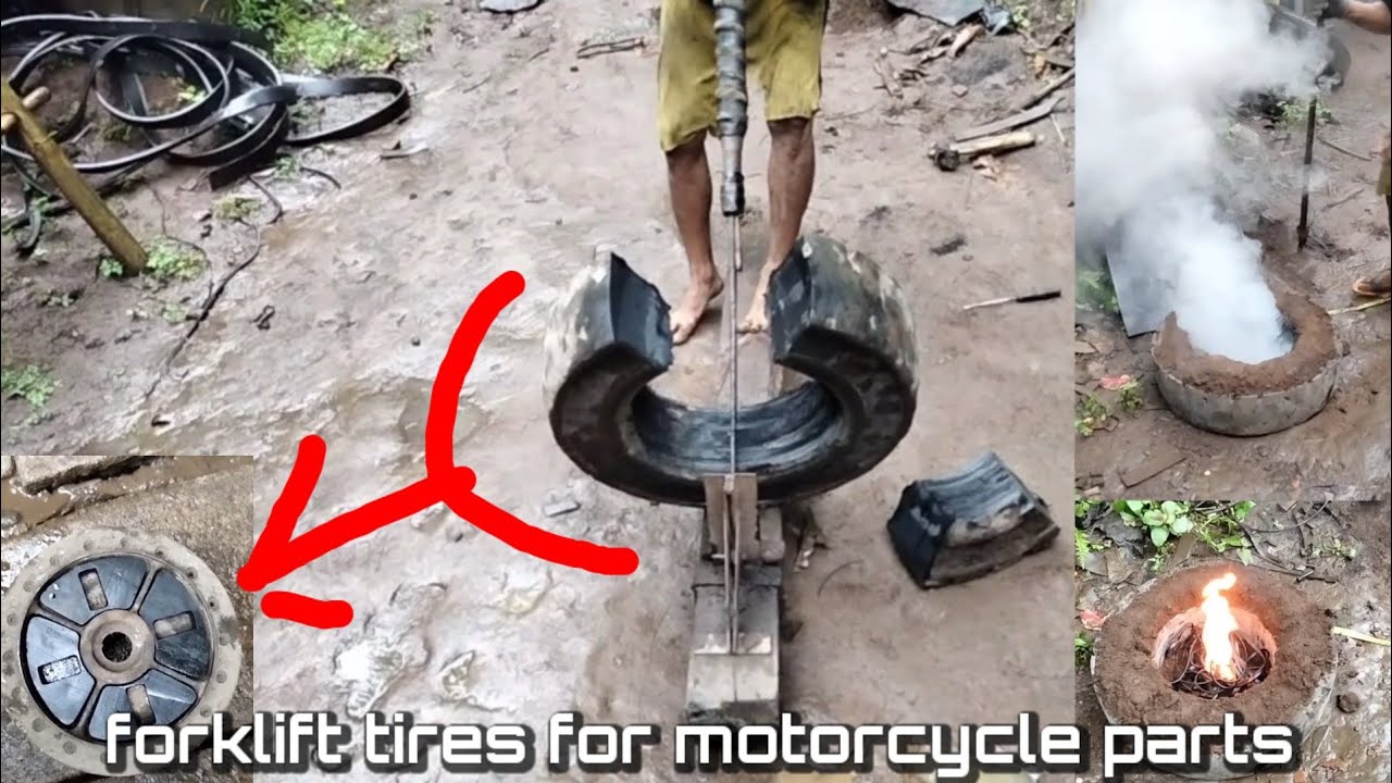 motorcycle parts rubber from used forklift tires