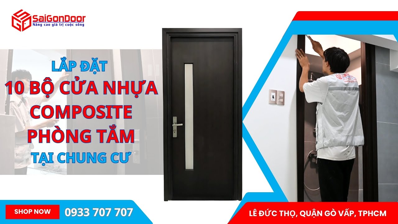 ✅ LẮP ĐẶT 10 BỘ CỬA NHỰA GỖ COMPOSITE CHO CỬA PHÒNG TẮM, CỬA TOILET WC, CỬA NHÀ VỆ SINH