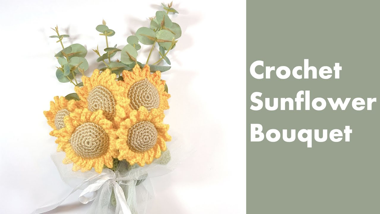 Crochet sunflower bouquet | Easy tutorial for absolutely beginners | Crochet flowers