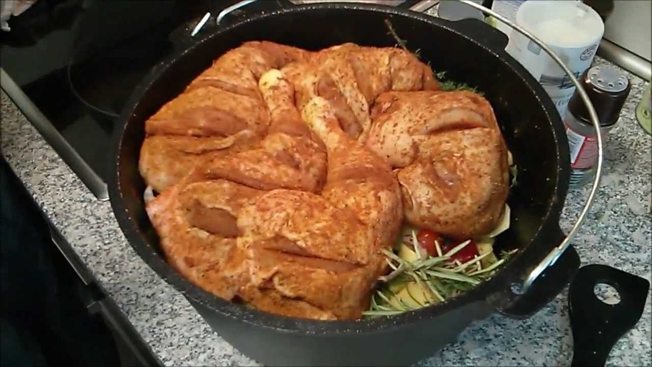 Hähnchenschenkel im Dutch Oven