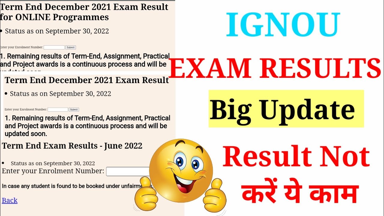 IGNOU Exam Result Big Update Release 😱Dec 2021 TEE & Online Programme | June 2022 TEE Result