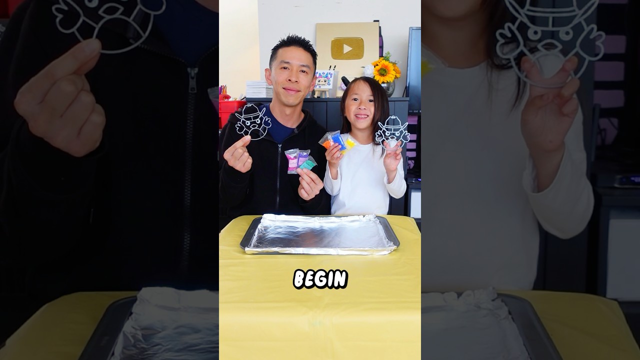 Chicken Banana DIY Crystal Window Art Challenge! 🐥🍌#shorts #artchallenges