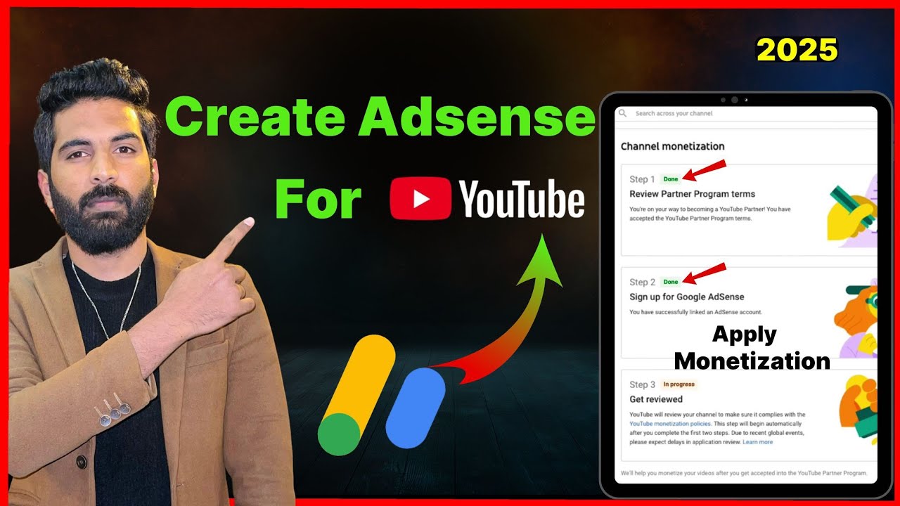How to Create and Link AdSense Account with YouTube Channel in 2025 / Apply for Monetization
