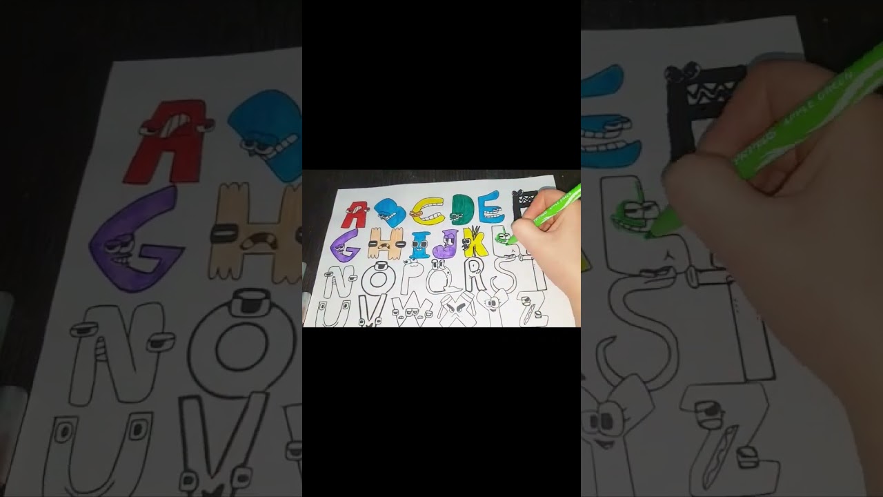 #alphabetlore Alphabet Lore, from A to Z, coloring drawn step by step, using permanent markers.