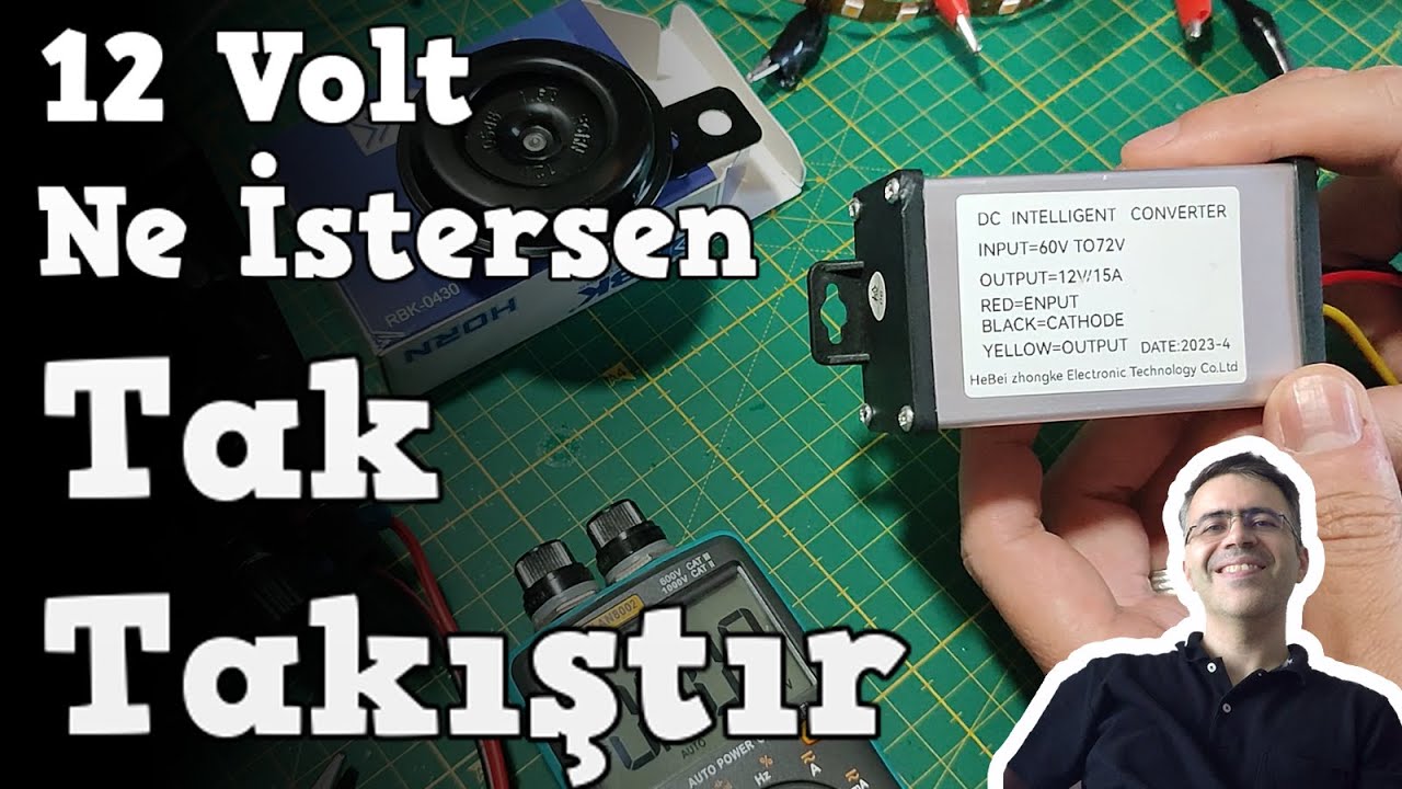 36V-48V ELEKTRİKLİ BİSİKLETLERDE 12V KORNA VE LED IŞIK ÇALIŞTIRMAK