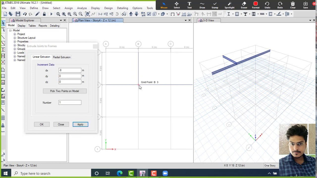 ETABS Lecture - 11 Part 1 | Extrude Joints to frames | #ETABS