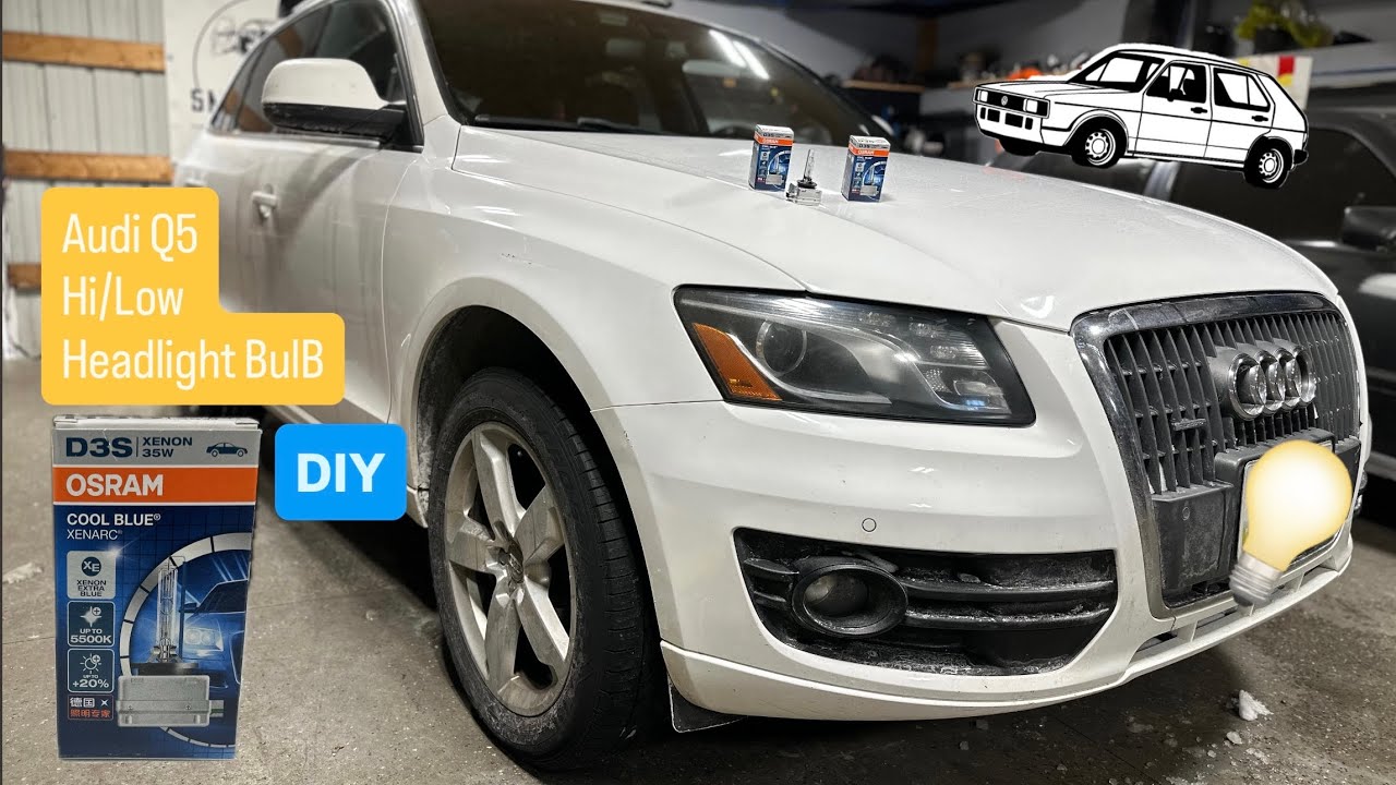 Замена лампочек фар Audi Q5 (простой способ) ксеноновые