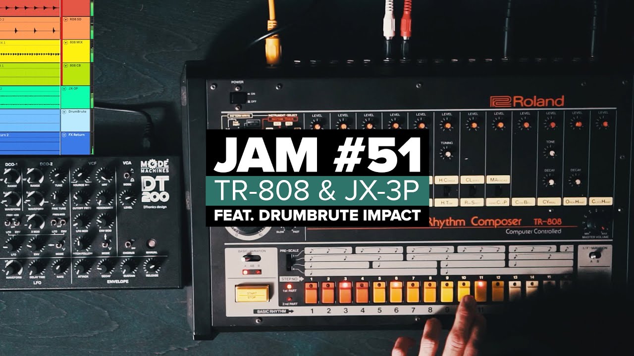Jam #51 Analog Gear Only Electro Techno on TR-808, JX-3P, DrumBrute Impact