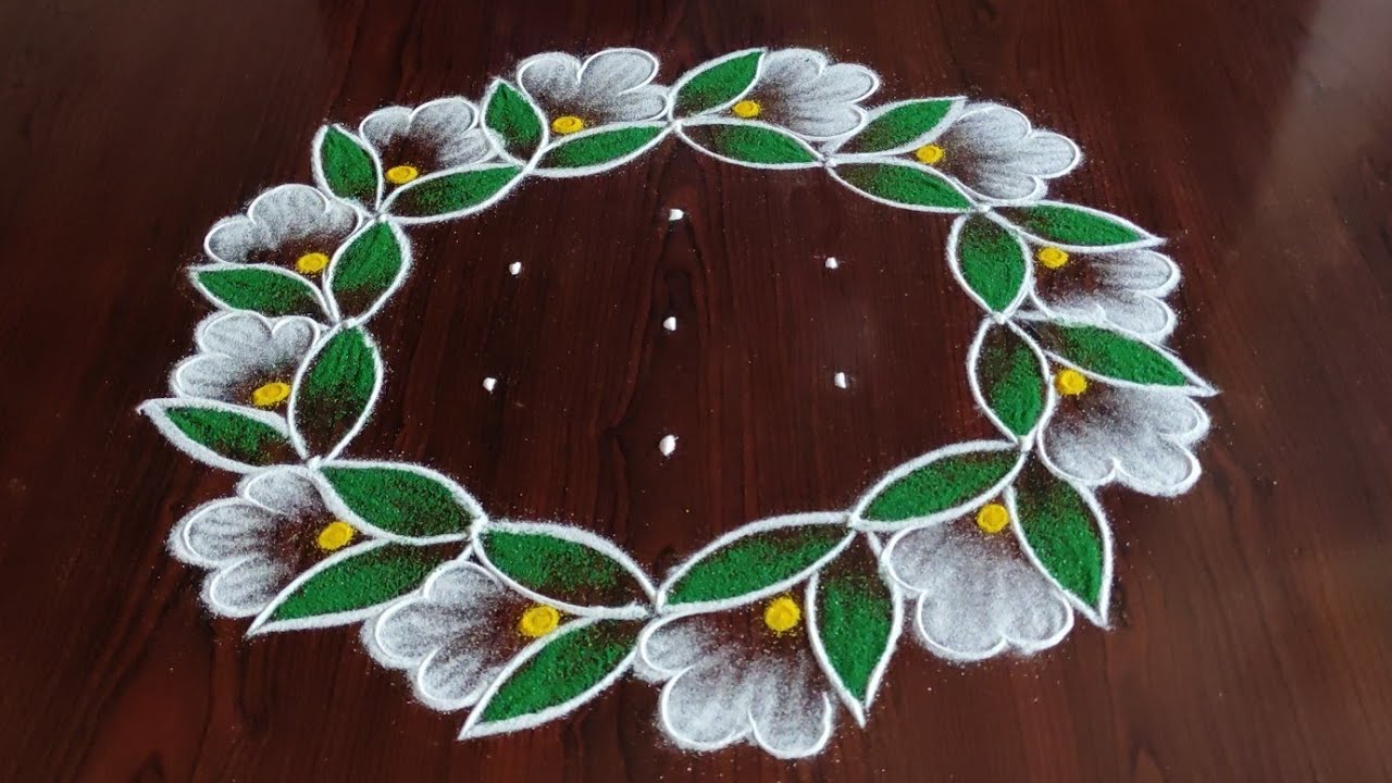 Easy and beautiful latest daily kolam only (5*3) dots // easy daily rangoli design //