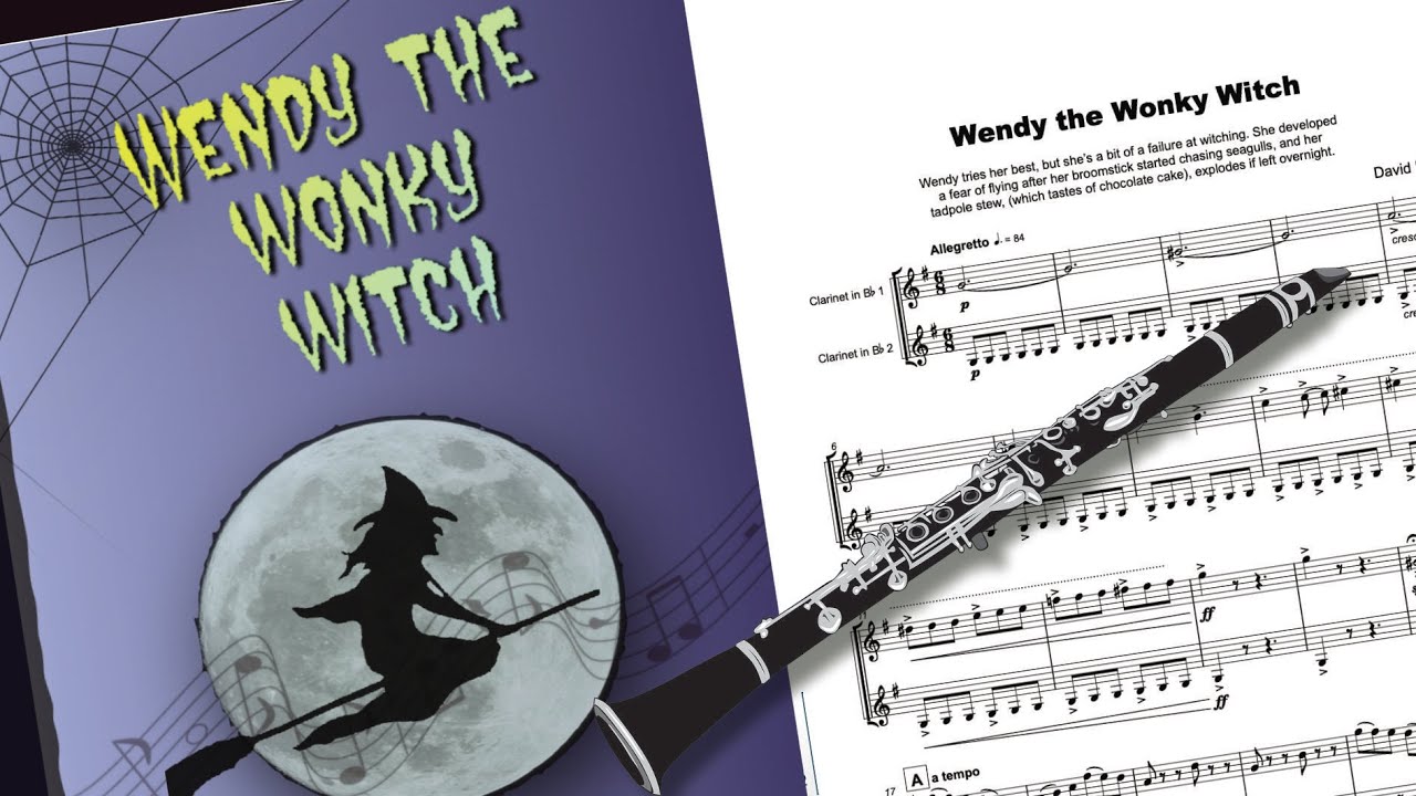 Wendy the Wonky Witch for Clarinet Duet, Spooky Halloween Sheet Music