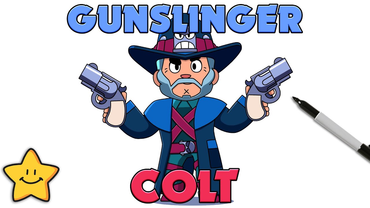 How To Draw GUNSLINGER COLT 🤠💥 | Brawl Stars | New Skin
