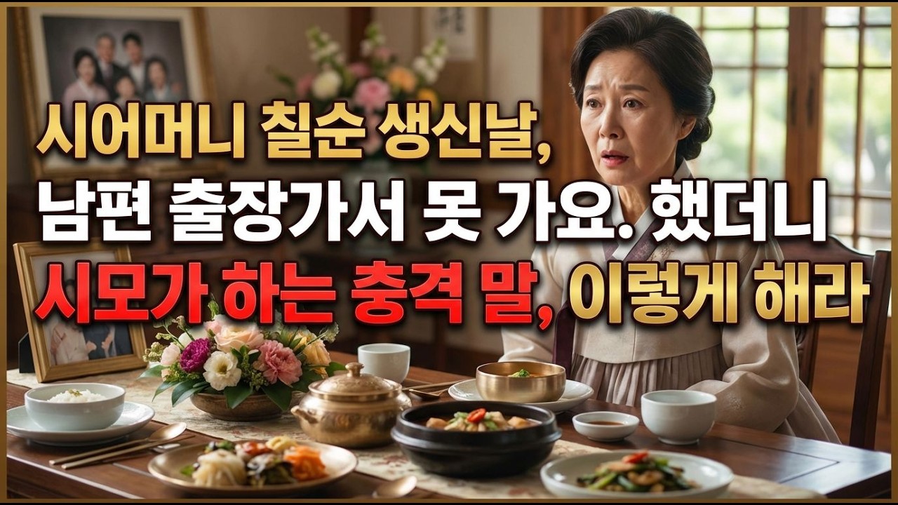 시어머니 칠순 생신날, 남편 출장가서  못 간다 했더니 시모가 하는 말에 충격 받은  며느리