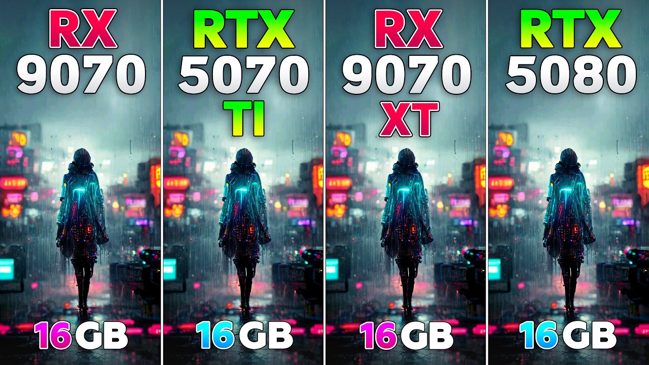 RX 9070 vs RTX 5070 Ti vs RX 9070 XT vs RTX 5080 - Test in 4K
