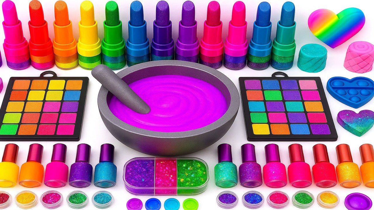 Satisfying Video DIY Making Slime Mixing Toothpaste Eyeshadow Makeup Cosmetics ASMR Slime Relax