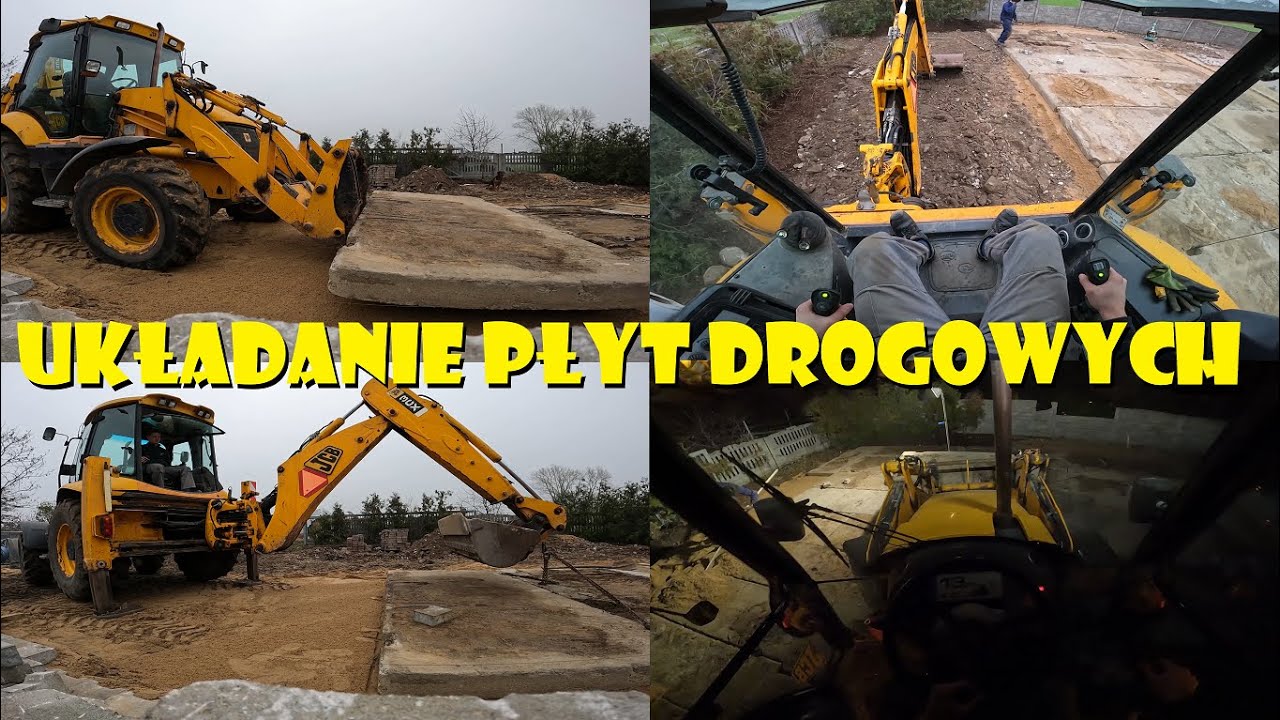 UKŁADAMY PŁYTY DROGOWE💪 JCB 3CX W AKCJI😃Agro Dniówka #311