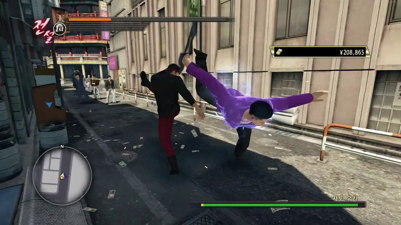 용과같이 제로 (Yakuza 0) 키류 전설 스타일 (도지마의 용) 반격기로 삥쟁이 잡기