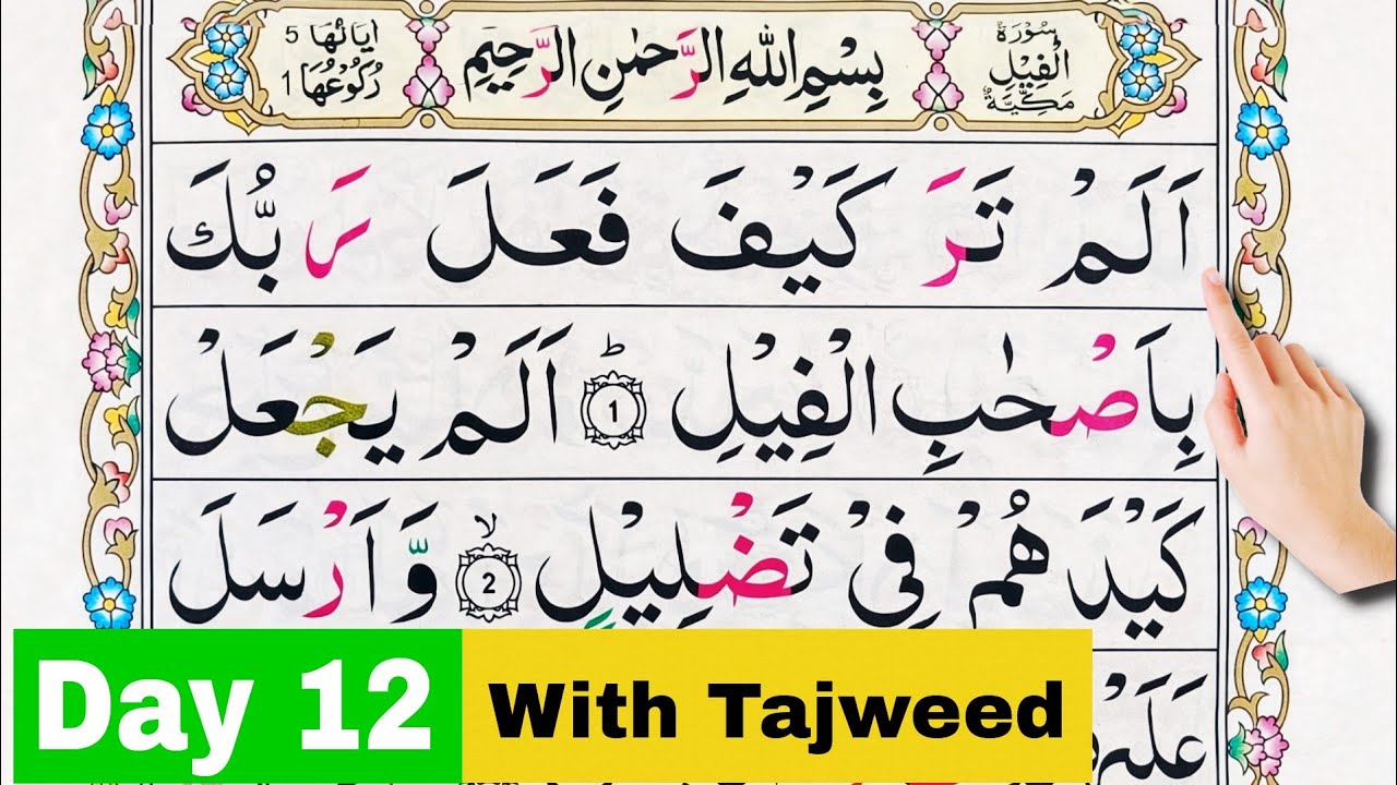 Surah Al-Feel with Tajweed | Learn Quran Step by Step | Day 12