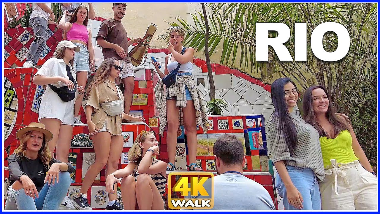【4K】WALK Brazil Rio de Janeiro - Selaron Steps in Lapa 2022