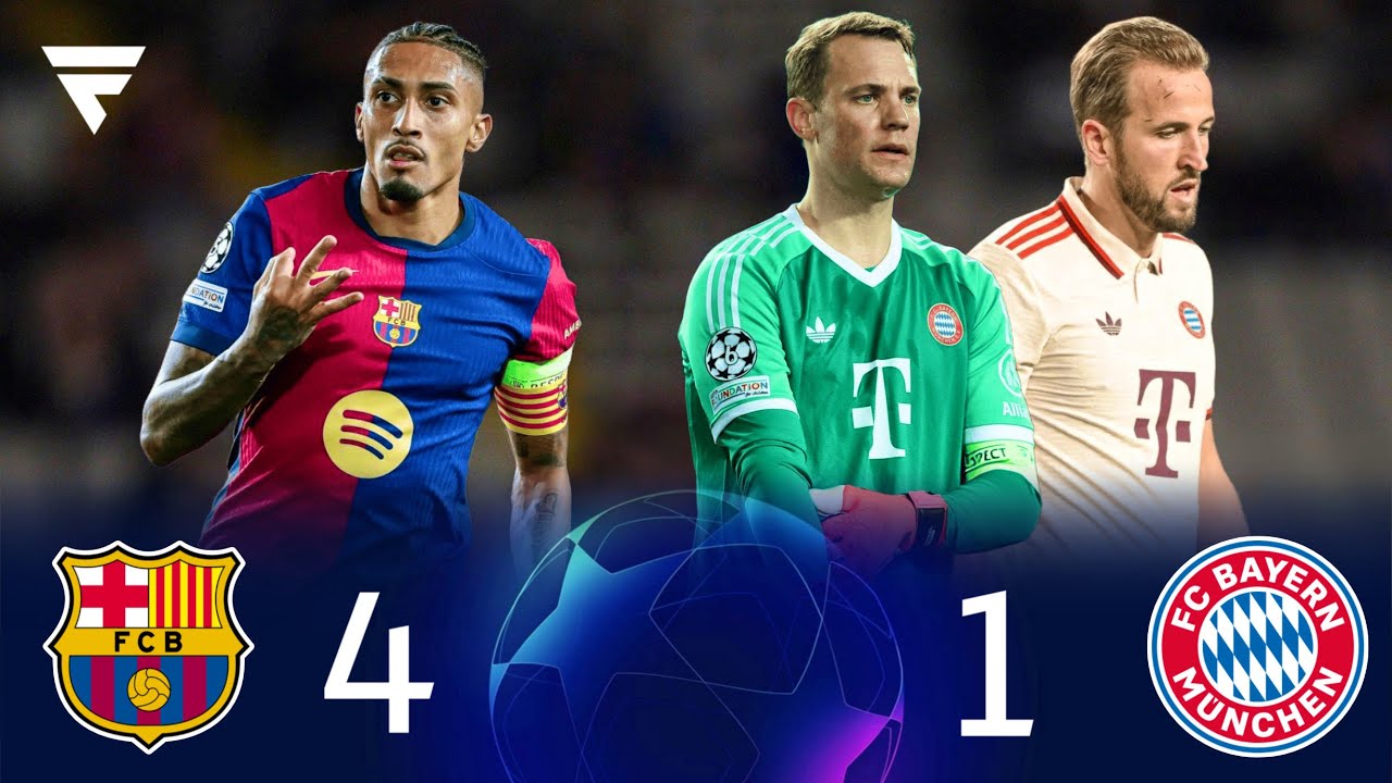 Raphinha Destroys Bayern with a historic hat-trick in a crazy match - Barcelona (4-1) Bayern Munich