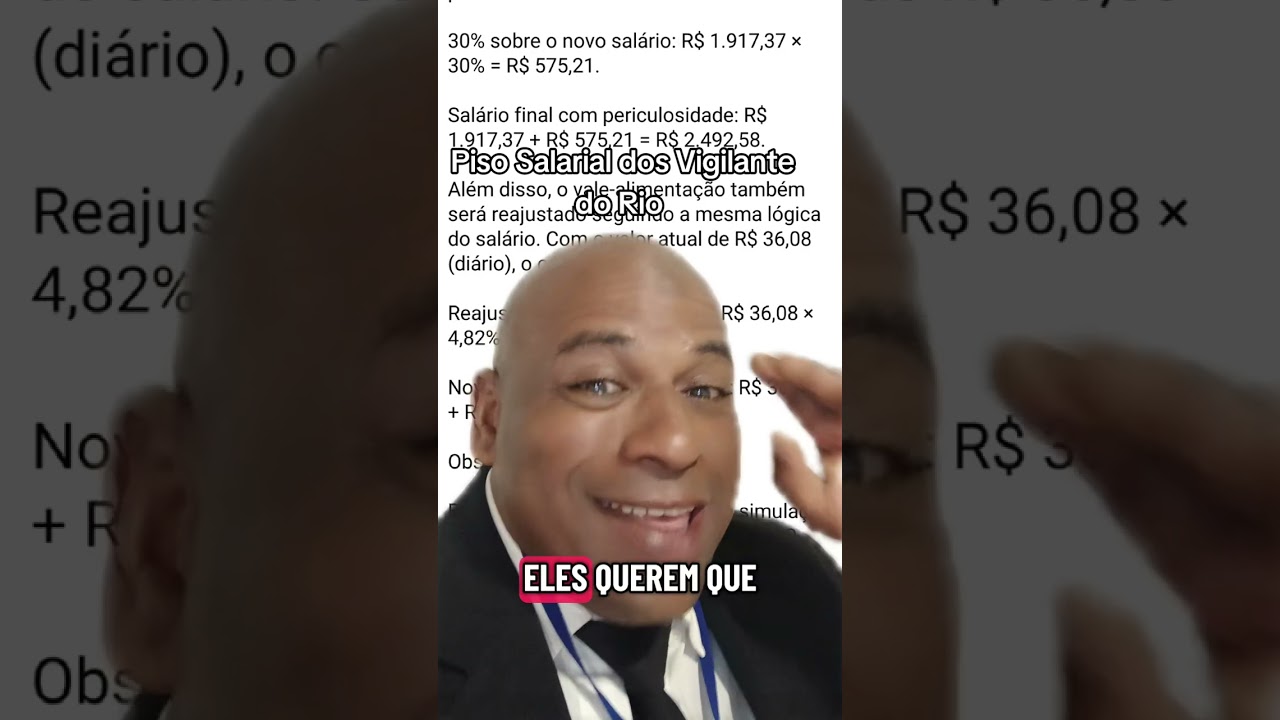 Piso Salarial vigilante Rio de Janeiro 