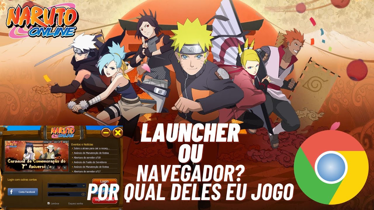 Como faço pra jogar Naruto online Launcher ou navegador