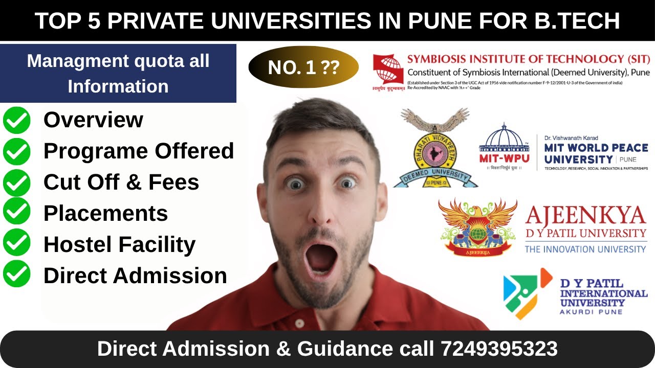 Top 5 Private Universities in Pune for B.Tech 2025 | Fees, Placements, Cutoff & Direct Admission
