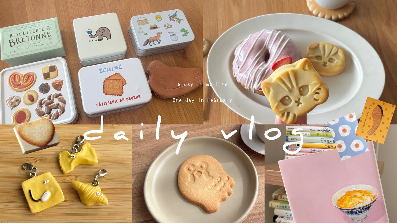 【vlog】🍪🍫🍃かわいくて甘い食べ物だらけの1週間🐈🏷️/おやつ、クッキー缶、ガチャ活、おうちごはん、IKEA、