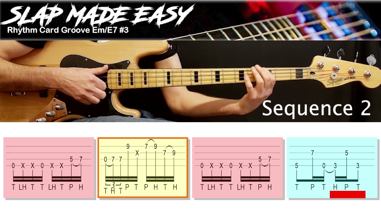 SLAP: Flashcard Bass Line #5 over Em7 Chord