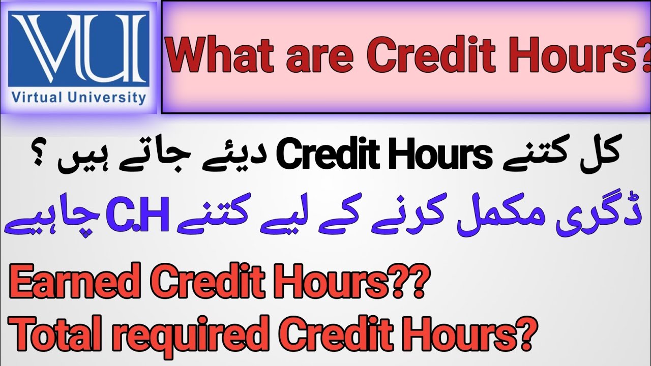 Credit Hours in virtual university/How many credits required for degree/Earned and required Credits