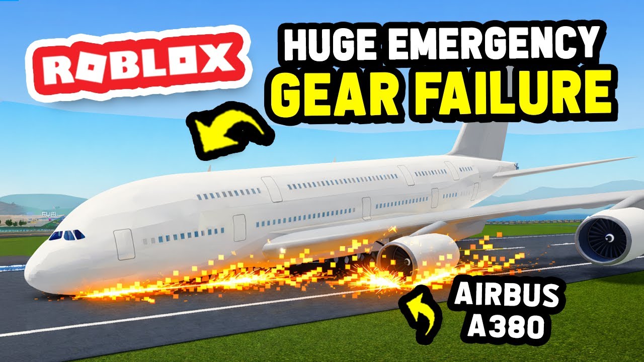 HUGE EMERGENCY LANDING A380 GEAR FAILURE in Pilot Training Flight Simulator (Roblox)