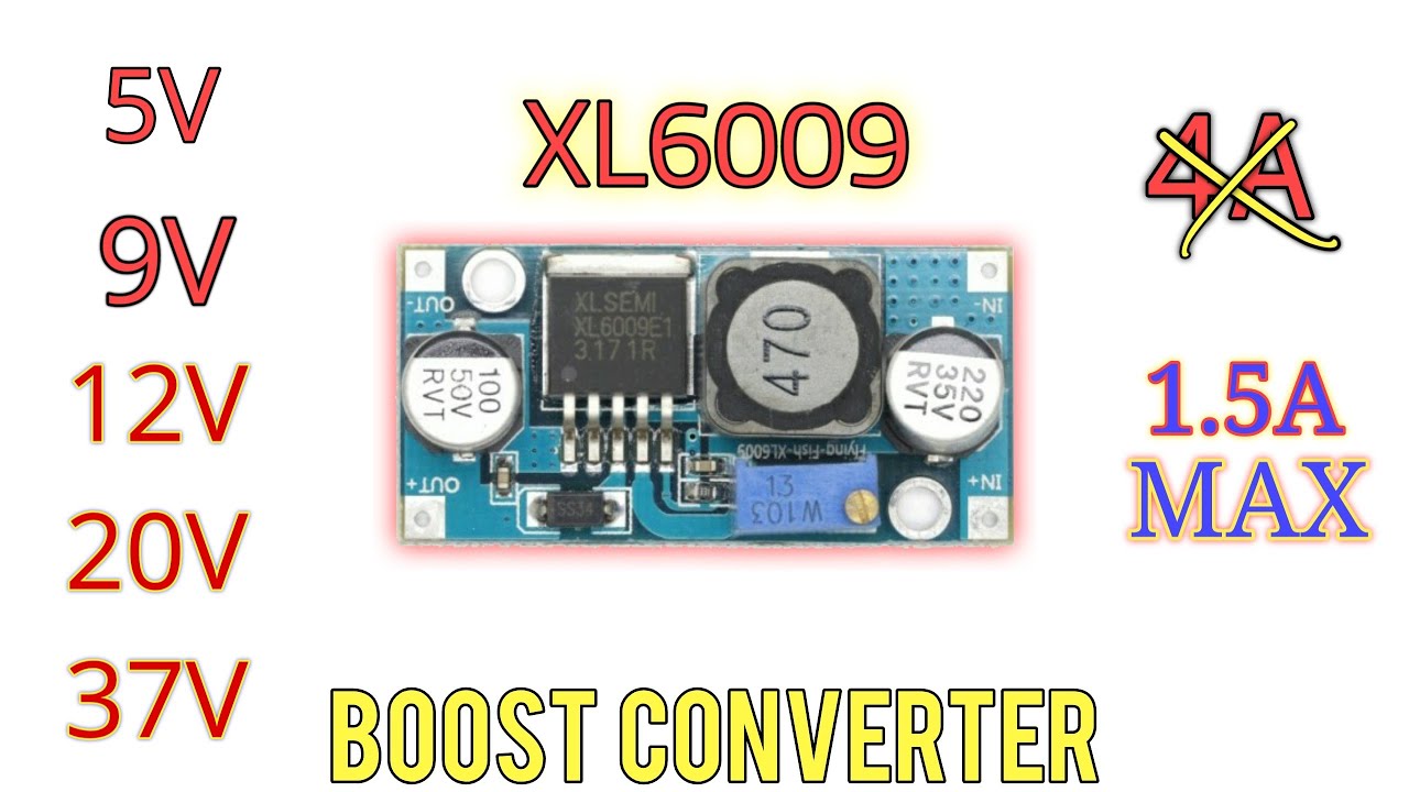 XL6009 Повышающий преобразователь Дегустация | от 5 В до 37 В | 1А
