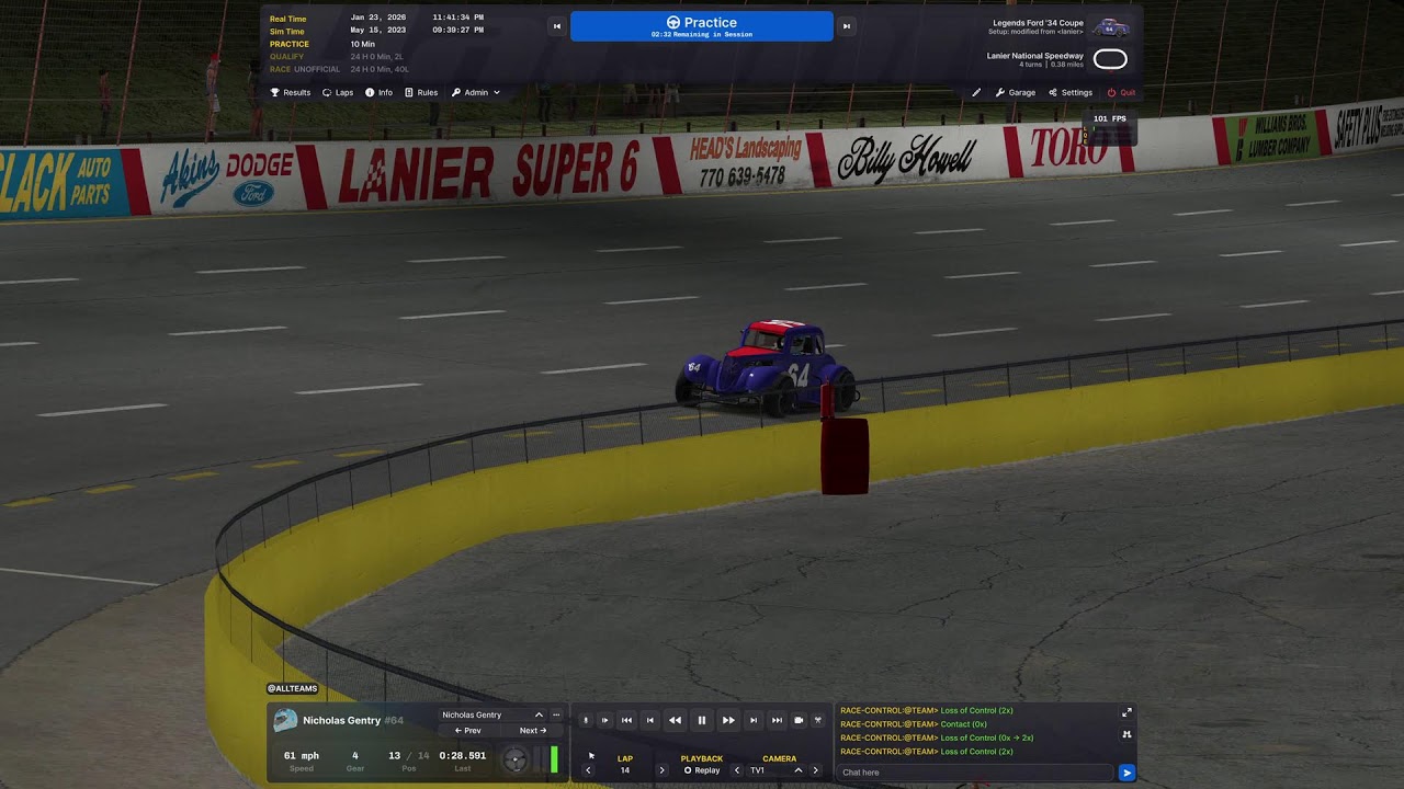 IRACING Street stock C1 Ai race Rookie testing on Langley short track racing