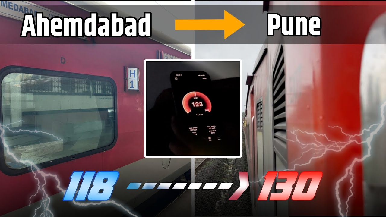 Ahmedabad to Pune Fastest Train Journey 🚄 | 130 KM/H Speed Test | Indian Railways Night Travel
