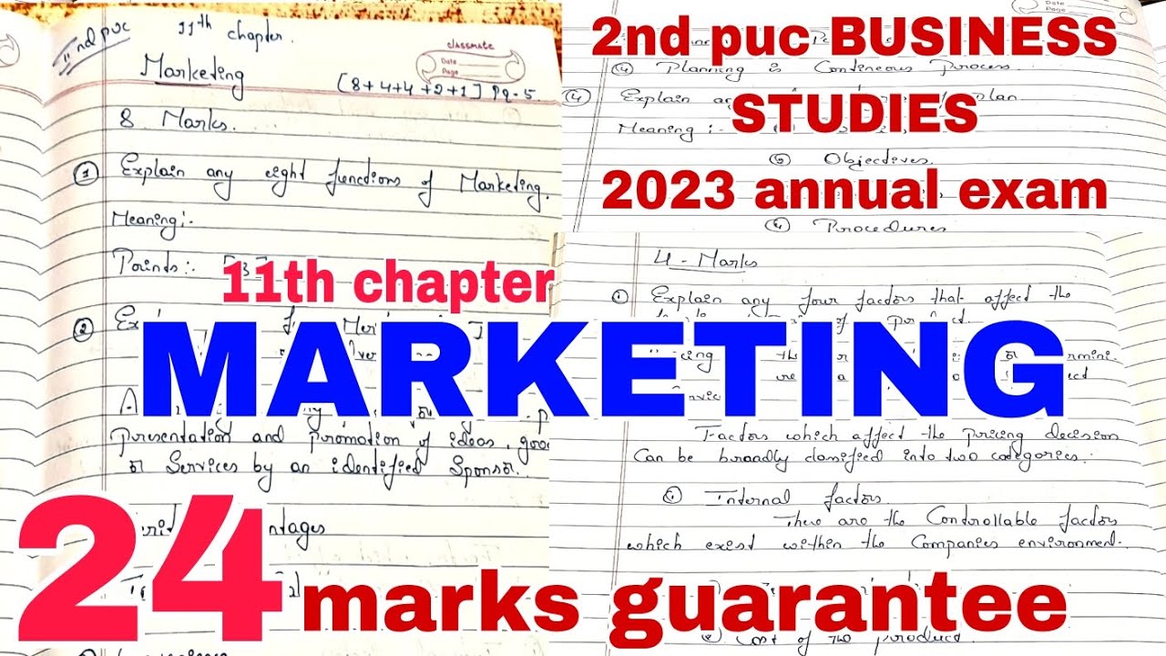 2nd puc marketing chapter all 1, 2, 4, and 8, 5 marks important questions and answers 2023 annual
