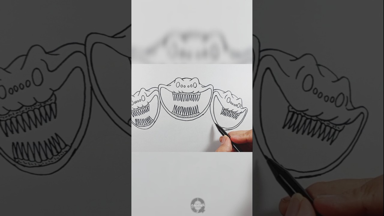 Review - How to Draw Three-Headed El Gran Maja #shorts #drawing #seamonsters #bloop #art