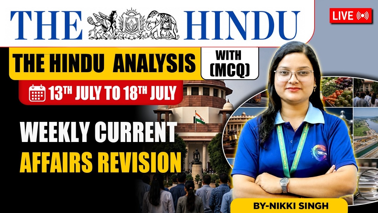 Weekly Current Affairs Revision | 13 July &ndash; 18 July 2026 | All Defence Exams | NDA, CDS, AFCAT, MNS