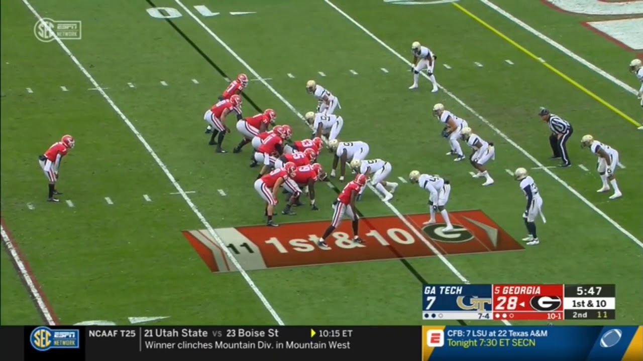 D'Andre Swift (Georgia RB #7) vs Geogia Tech 2018