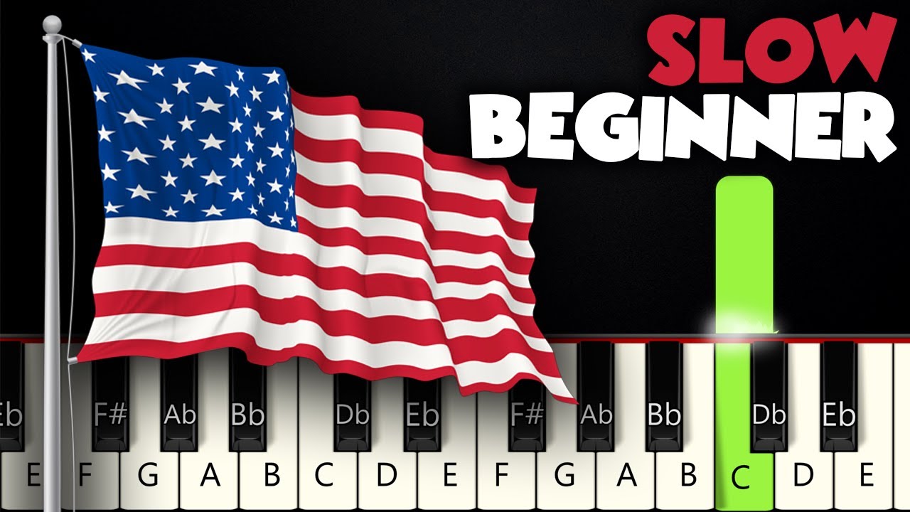 USA National Anthem | SLOW BEGINNER PIANO TUTORIAL + SHEET MUSIC by Betacustic