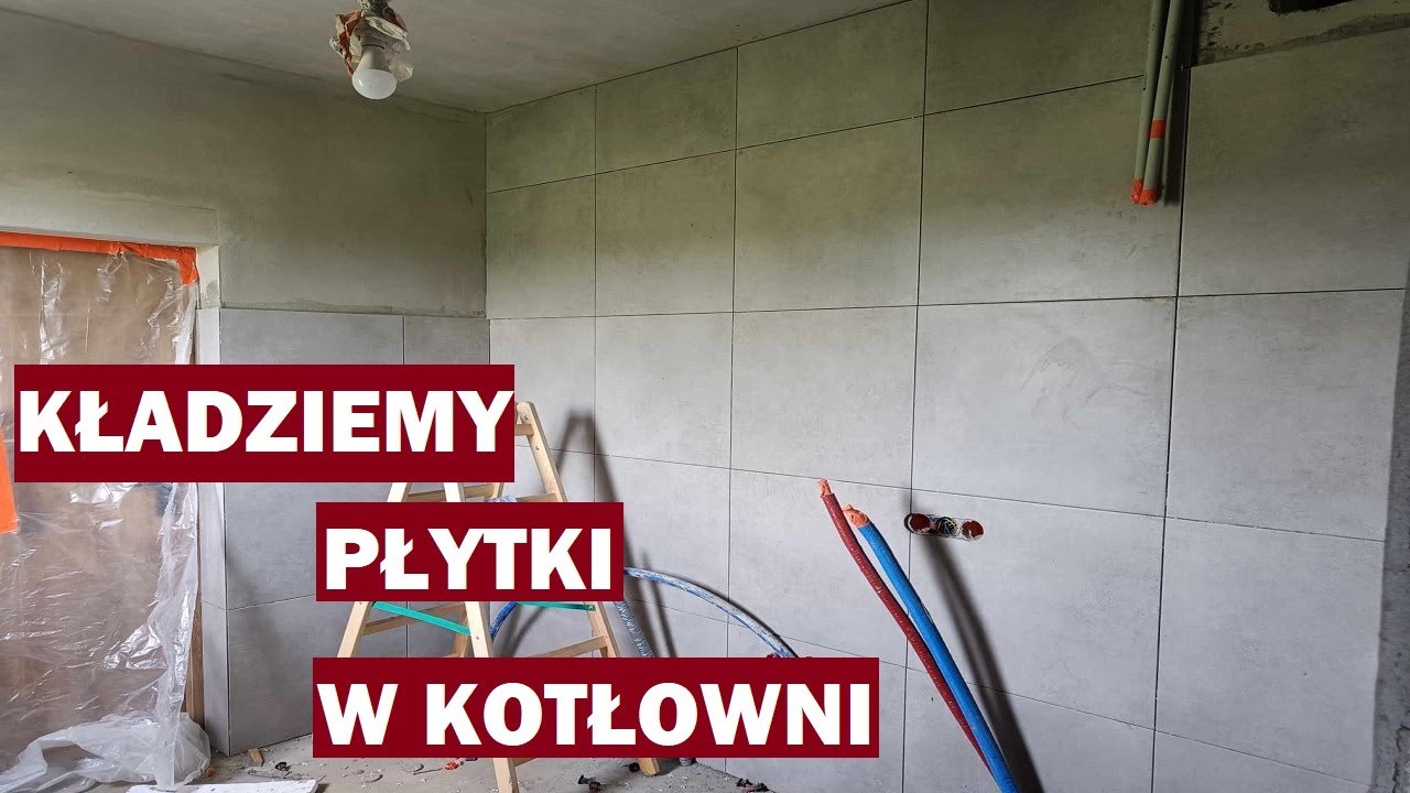 Układanie płytek na ścianach w kotłowni| Projekt kotłownia cz. 1| Budowa domu 2023