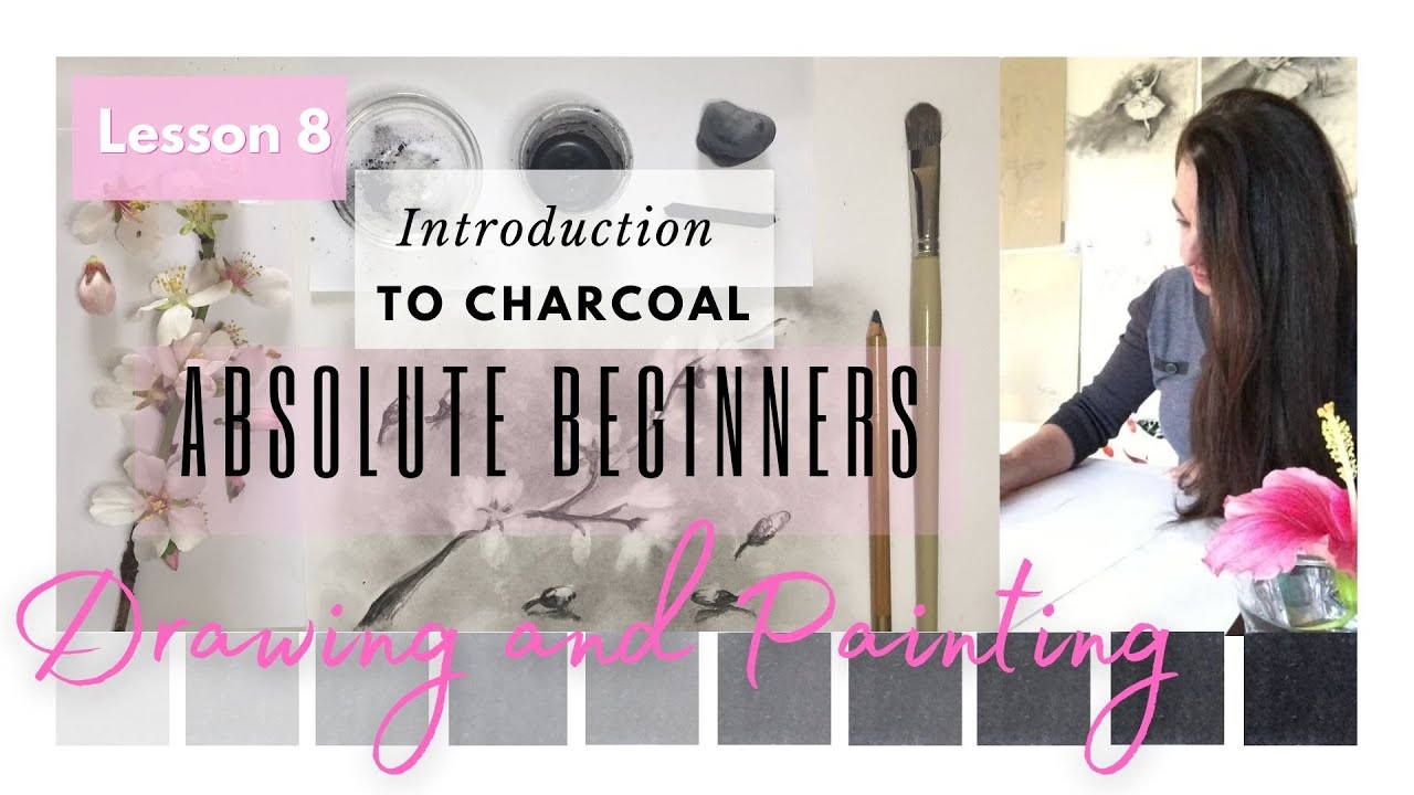 Introduction to charcoal for beginners | Charcoal drawing & painting | Art Tutorial | Blossoms