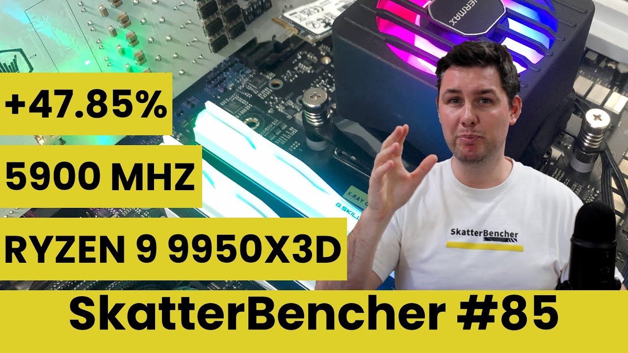 Ryzen 9 9950X3D Undervolt & Overclock to 5900 MHz | SkatterBencher #85