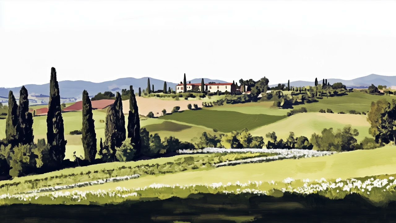 Tuscan Country Art Screensaver for Frame TV | Italian Landscape Art Mode Decor | No Music | 3 Hours