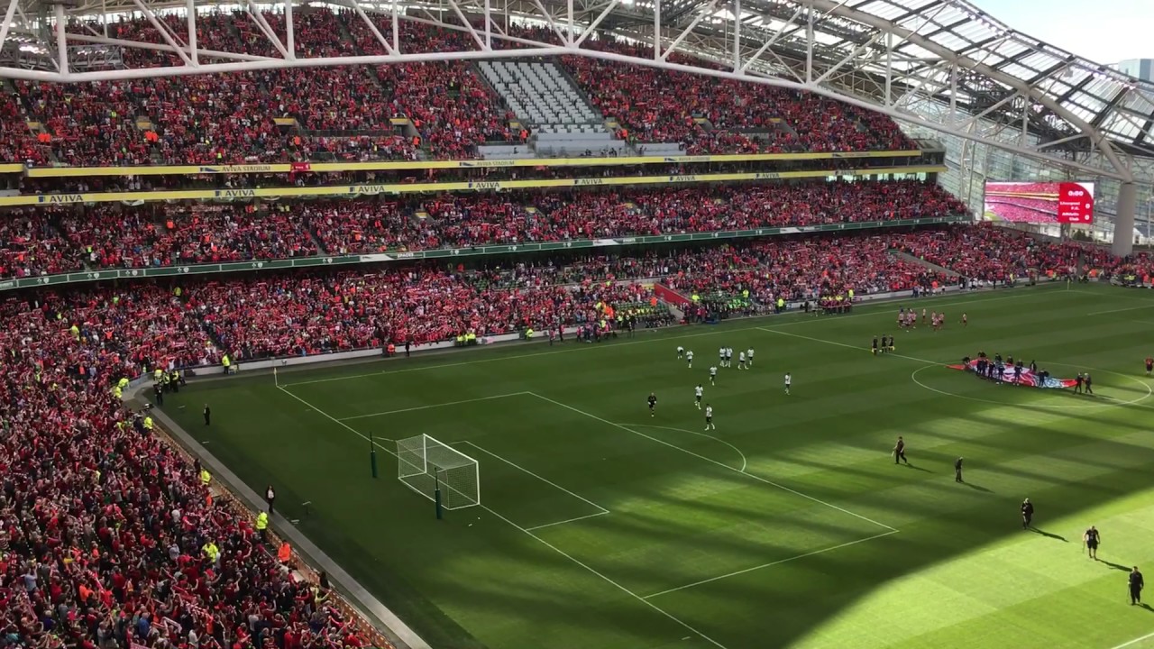 50,000 Liverpool fans sing YNWA in Dublin