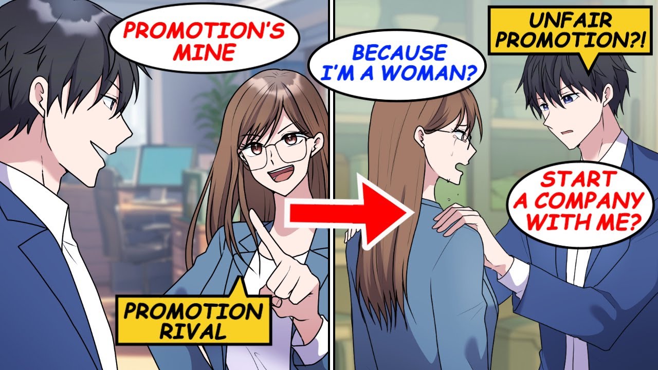 I was promoted over my rival who beat me. “She’s a woman.” We quit. Started a company!? [Manga]