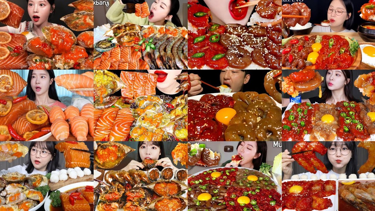 2× SPEED EATING SOUND | SOY MARINATED SALMON & Crab & SOY SAUCE MARINATED SHRIMP MUKBANG COMPILATION