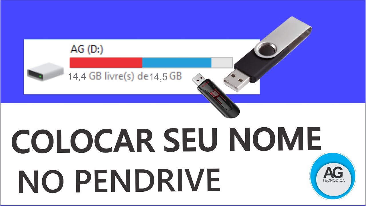 Como Colocar seu nome no PENDRIVE, sem formatar