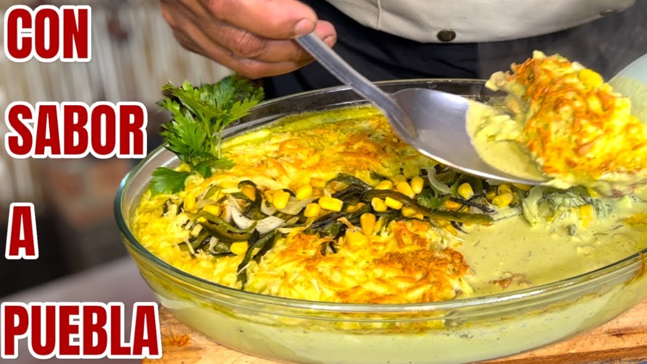 PECHUGAS de POLLO RELLENAS con QUESO GRATINADO y SALSA POBLANA ¡Inigualables! / #ConSaborAMexico