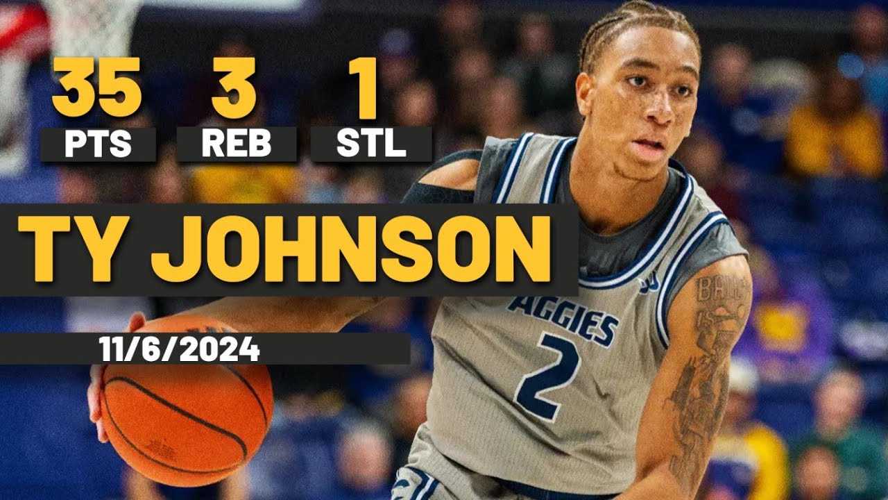 TY Johnson UC Davis 35 PTS 3 REBS 1 STL vs Washington Huskies