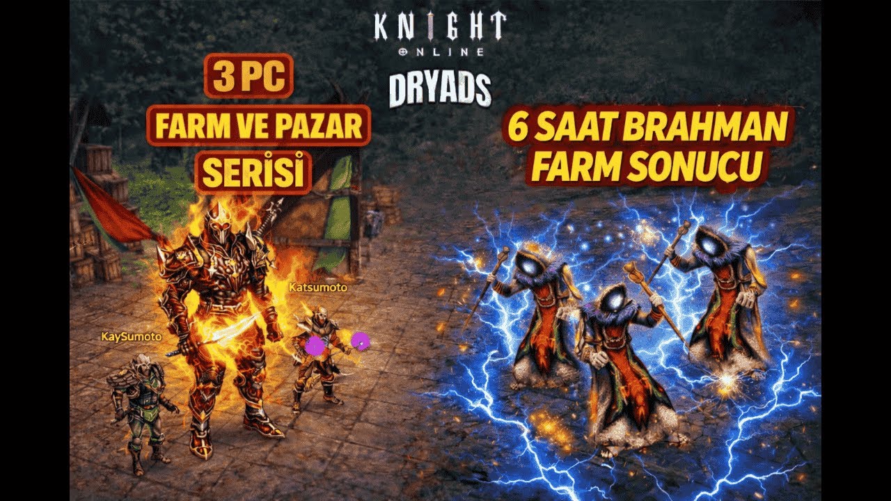 Yeni Seri Başldı DRYADS 3 PC Farm & Pazar 6 Saat Brahman #mmorpg #knightonline #knightonlinefarm